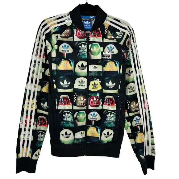 Adidas Vintage Mens 90's Print Superstar AOP Track Top Jersey Jacket Size Small - Picture 4 of 16